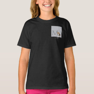 Silver Glitter Beagle Dog Lover Custom Name Girls  T-Shirt
