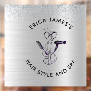 Silver Glitter Beauty Salon