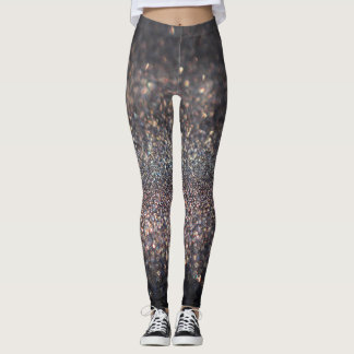 Silver Glitter: Black Bokeh Christmas Leggings