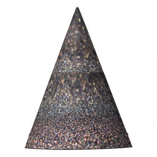 Silver Glitter: Black Bokeh Christmas Party Hat