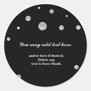 Silver Glitter Black Modern Wedding Bridal Sticker