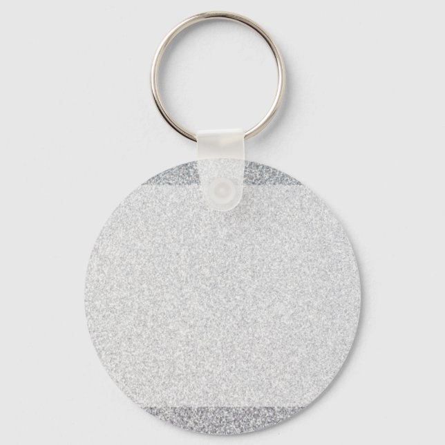 Silver glitter blank template key ring (Front)