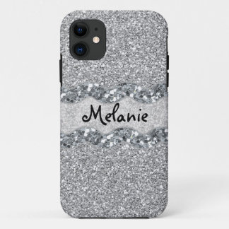 Silver Glitter Bric Brac Monogram Case-Mate iPhone Case