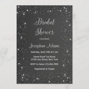 Silver Glitter Bridal Shower Invitation