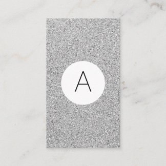 Silver Glitter Business Card Elegant Chic