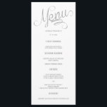 Silver Glitter Calligraphy Wedding Menu Cards<br><div class="desc">Silver Glitter Calligraphy Wedding Menu Cards</div>