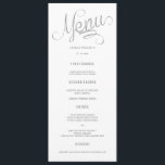 Silver Glitter Calligraphy Wedding Menu Cards<br><div class="desc">Silver Glitter Calligraphy Wedding Menu Cards</div>