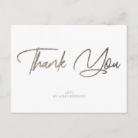 Silver Glitter Chic & White Thank You Custom
