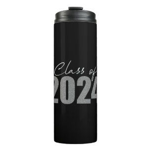Silver Glitter Class of 2024 Thermal Tumbler