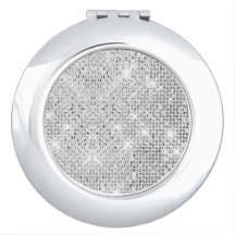Silver Glitter compact mirror
