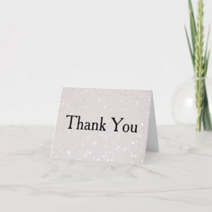 Silver Glitter Confetti Faux Foil Thank You Card