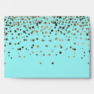 Silver Glitter Confetti Sparkles blue Envelopes