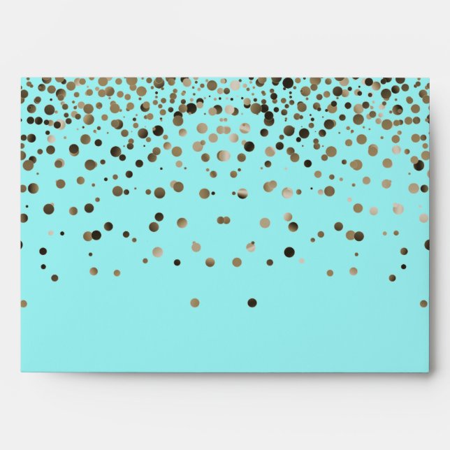 Silver Glitter Confetti Sparkles blue Envelopes (Front)