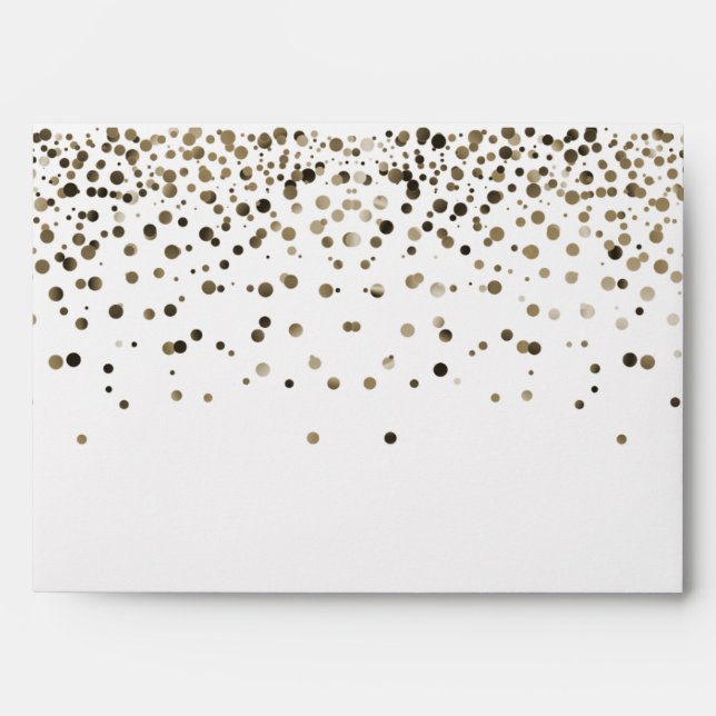 Silver Glitter Confetti Sparkles White Envelope (Front)