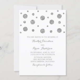 Silver Glitter Confetti Wedding Invite