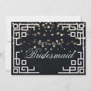 Silver Glitter Confetti Will you be my Bridesmaid Invitation