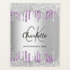 Silver glitter drips purple business logo 2025