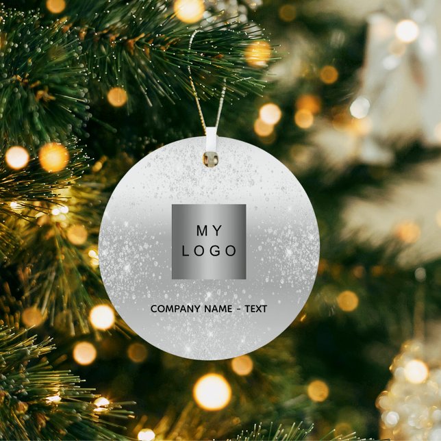 Silver glitter elegant business company logo metal tree decoration (Creator Uploaded)