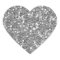 Silver Glitter (Faux) Heart Sticker