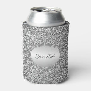 Silver Glitter Frame Can Cooler