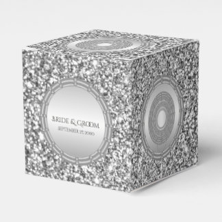 Silver Glitter Frame Favour Box