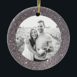 Silver Glitter Frame Holiday Christmas Ornament<br><div class="desc">A modern frame of faux silver glitter sparkles and shines on this custom Christmas ornament featuring your personal photo on one side and easily customised template text on the back. Commemorate the year with this personalised ornament or give to family as a unique holiday keepsake.</div>