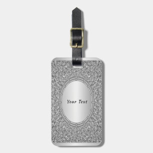 Silver Glitter Frame Luggage Tag
