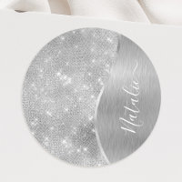 Silver Glitter Glam Bling Personalised Metallic