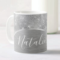 Silver Glitter Glam Bling Personalised Metallic