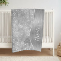 Silver Glitter Glam Bling Personalised Metallic
