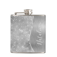 Silver Glitter Glam Bling Personalised Metallic