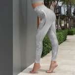 Silver Glitter Glam Bling Personalised Metallic Leggings<br><div class="desc">Easily personalise this silver brushed metal and glamourous faux glitter patterned leggings with your own custom name.</div>