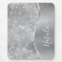 Silver Glitter Glam Bling Personalised Metallic