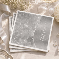 Silver Glitter Glam Bling Personalised Metallic