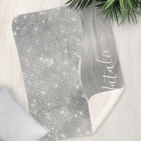 Silver Glitter Glam Bling Personalised Metallic
