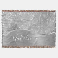 Silver Glitter Glam Bling Personalised Metallic