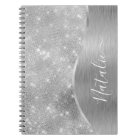 Silver Glitter Glam Bling Personalized Metallic