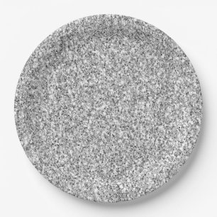 Silver Glitter Glitz Paper Plate