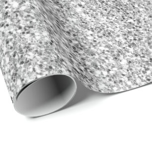 Silver Glitter Glitz Wrapping Paper