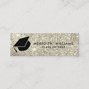 Silver Glitter Grad Cap Graduation Insert