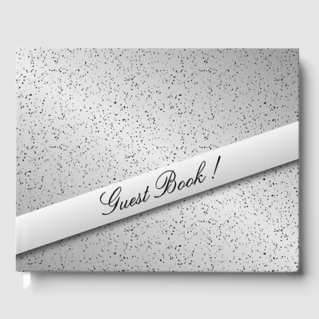 Silver Glitter Guest Book (Front)