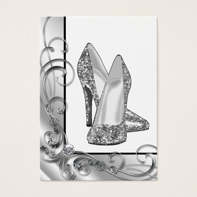 Silver Glitter High Heel Shoe (Front)