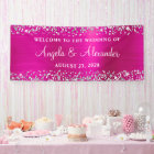 Silver Glitter Hot Pink Foil Wedding Welcome