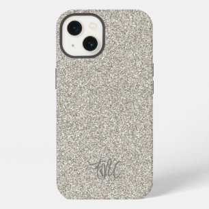 Silver Glitter INITIALS Glam Luxury Modern Cool iPhone 13 Case