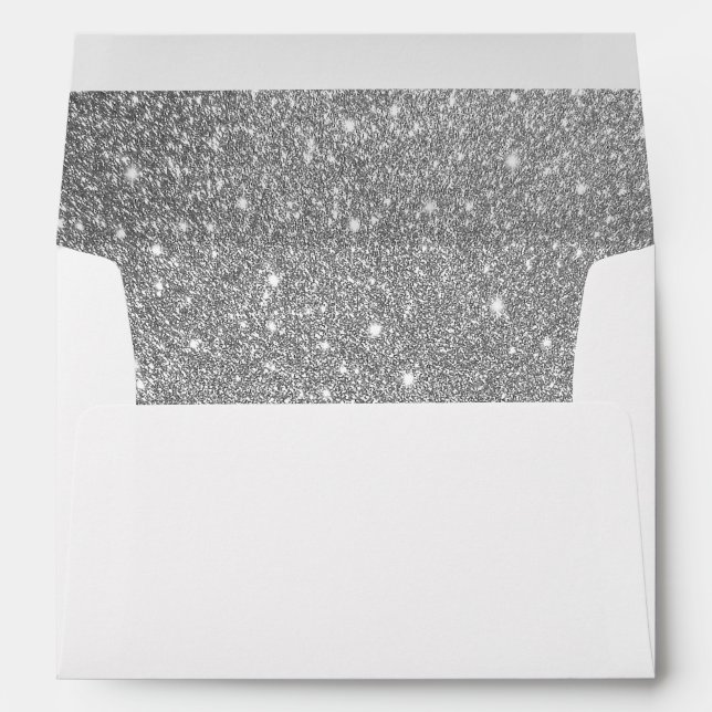Silver Glitter Invitation Envelope (Back (Bottom))