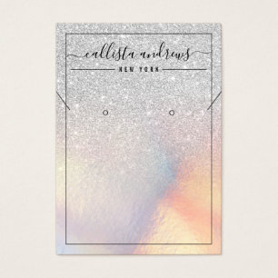 Silver Glitter Iridescent Earring Necklace Display