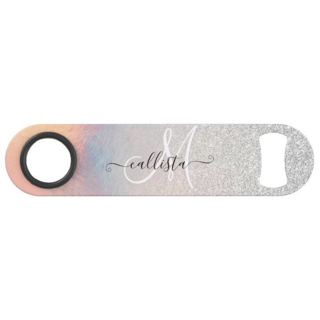 Silver Glitter Iridescent Holographic Gradient (Front (Horizontal))