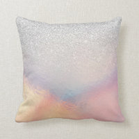 Silver Glitter Iridescent Holographic Gradient