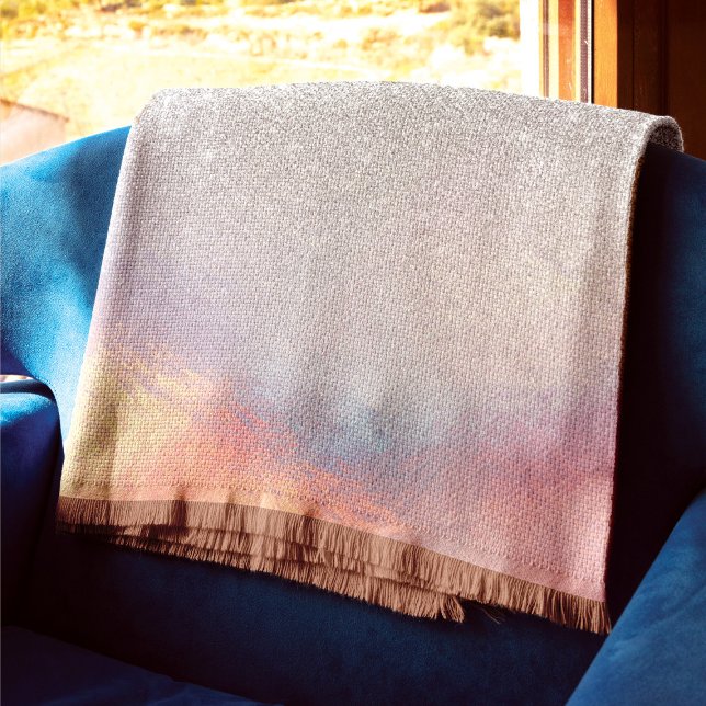 Silver Glitter Iridescent Holographic Gradient Throw Blanket (Creator Uploaded)