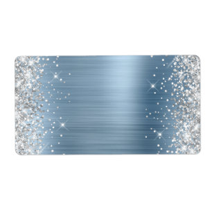 Silver Glitter Light Blue Foil